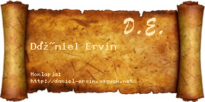 Dániel Ervin névjegykártya