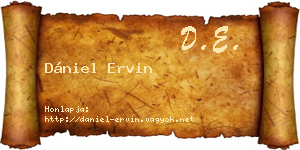 Dániel Ervin névjegykártya