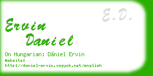 ervin daniel business card